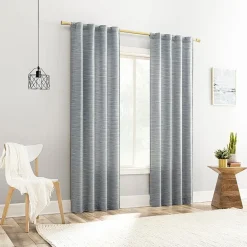 No 918 Laurel Space Dyed Textured Back Tab Light-Filtering Single Curtain Panel