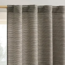 No 918 Laurel Space Dyed Textured Back Tab Light-Filtering Single Curtain Panel