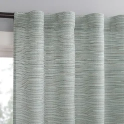 No 918 Laurel Space Dyed Textured Back Tab Light-Filtering Single Curtain Panel