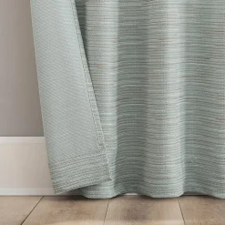 No 918 Laurel Space Dyed Textured Back Tab Light-Filtering Single Curtain Panel