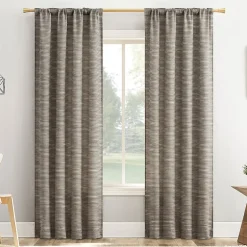No 918 Laurel Space Dyed Textured Back Tab Light-Filtering Single Curtain Panel