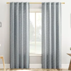 No 918 Laurel Space Dyed Textured Back Tab Light-Filtering Single Curtain Panel