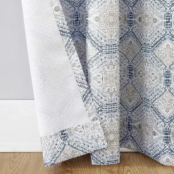No 918 Lido Global Inspired Medallion Grommet Top Light-Filtering Single Curtain Panel