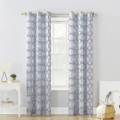 No 918 Lido Global Inspired Medallion Grommet Top Light-Filtering Single Curtain Panel
