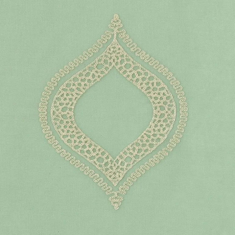 No 918 Ravenna Medallion Rod Pocket Embroidered Light-Filtering Single Curtain Panel