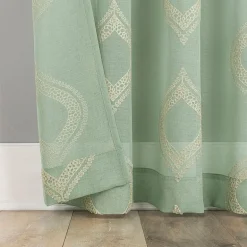 No 918 Ravenna Medallion Rod Pocket Embroidered Light-Filtering Single Curtain Panel