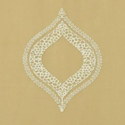 No 918 Ravenna Medallion Rod Pocket Embroidered Light-Filtering Single Curtain Panel