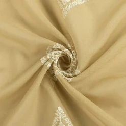 No 918 Ravenna Medallion Rod Pocket Embroidered Light-Filtering Single Curtain Panel