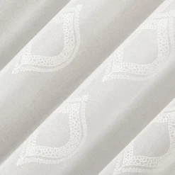 No 918 Ravenna Medallion Rod Pocket Embroidered Light-Filtering Single Curtain Panel