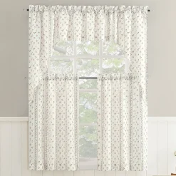 No 918 Riverwood Ditsy Floral Stripe 2-pc. Rod Pocket Window Tier