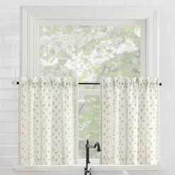No 918 Riverwood Floral Stripe 2-pc. Rod Pocket Window Tier