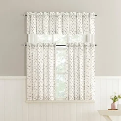 No 918 Riverwood Floral Stripe 2-pc. Rod Pocket Window Tier