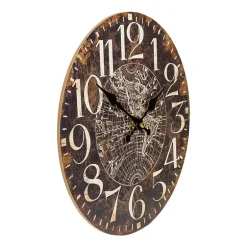 Northlight 12" Battery Operated Brown World Globe Wall Clock