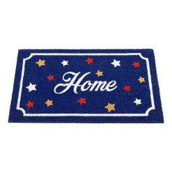 Northlight Blue Coir Americana Outdoor Indoor Rectangular Doormat