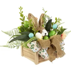 Northlight 12" Boxed Floral Arrangement With Bunny Floral Arrangement