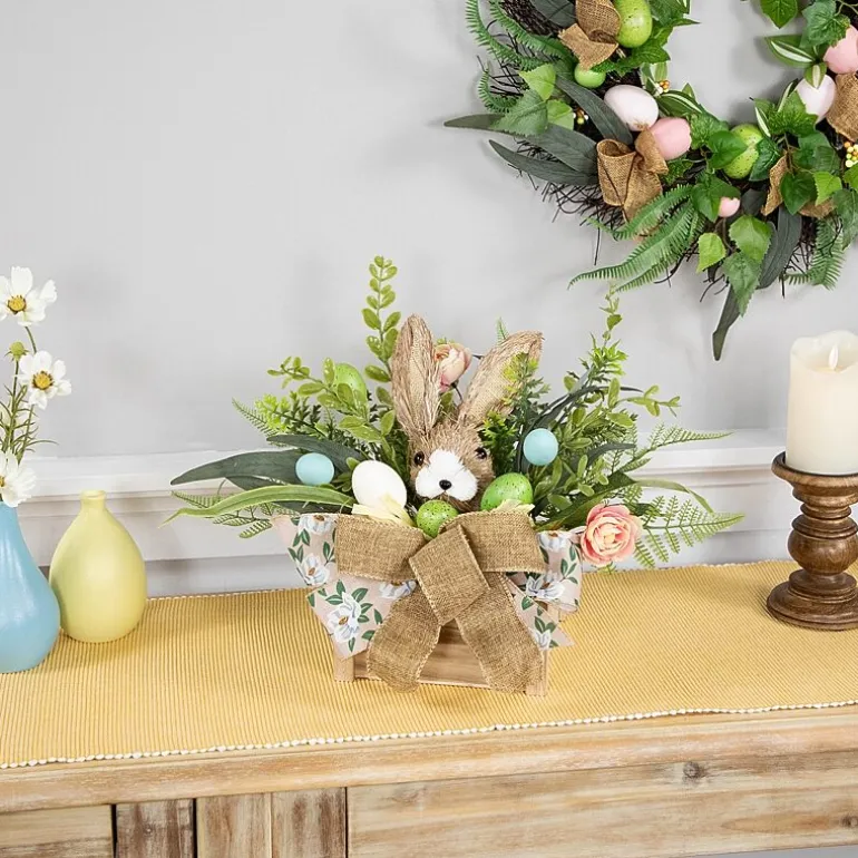 Northlight 12" Boxed Floral Arrangement With Bunny Floral Arrangement