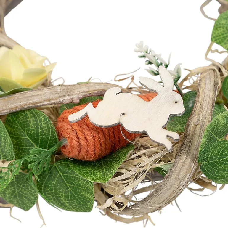Northlight 12" Bunnies And Carrots Artificial Twig Wreath