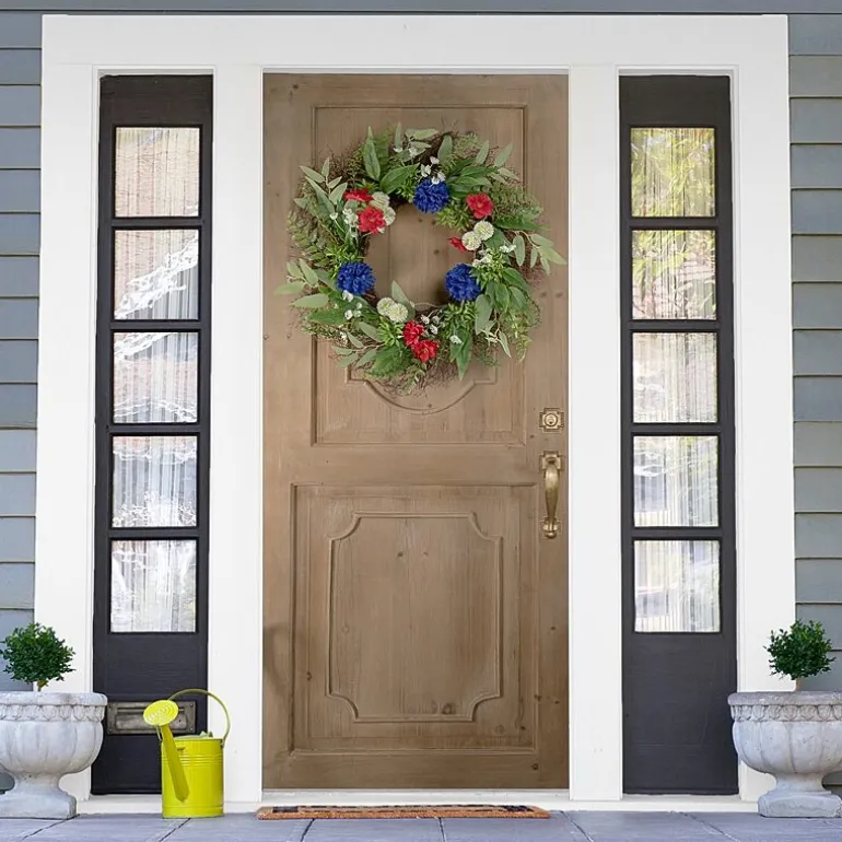 Northlight 24" Buttonbush And Carnation Floral Wreath