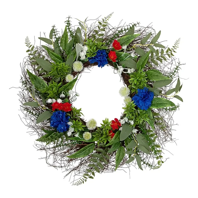 Northlight 24" Buttonbush And Carnation Floral Wreath