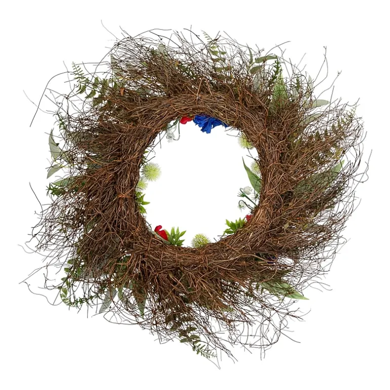 Northlight 24" Buttonbush And Carnation Floral Wreath