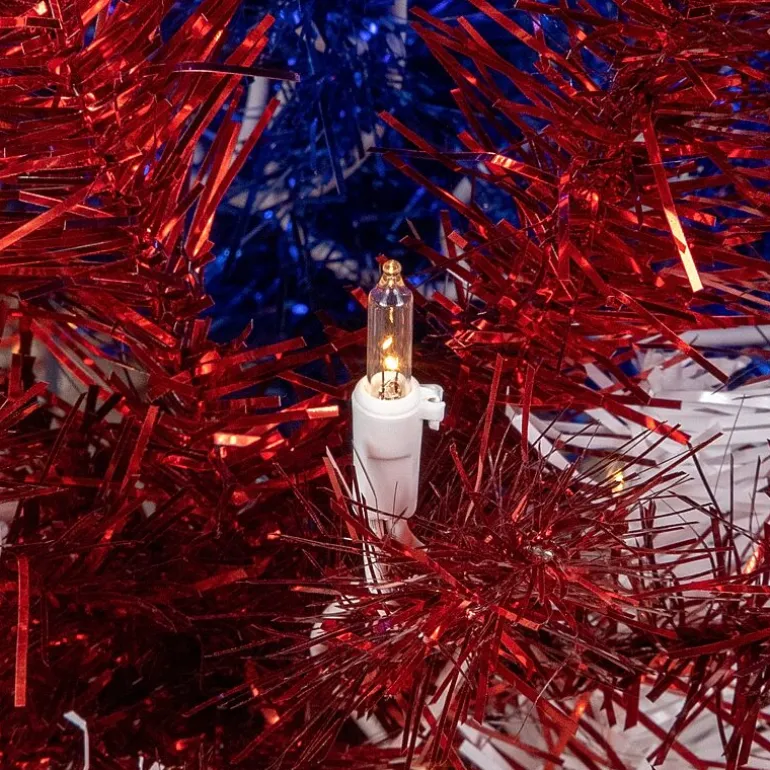 Northlight 6ft Pre-Lit Tinsel - Clear Lights 6 Foot Pre-Lit Christmas Tree
