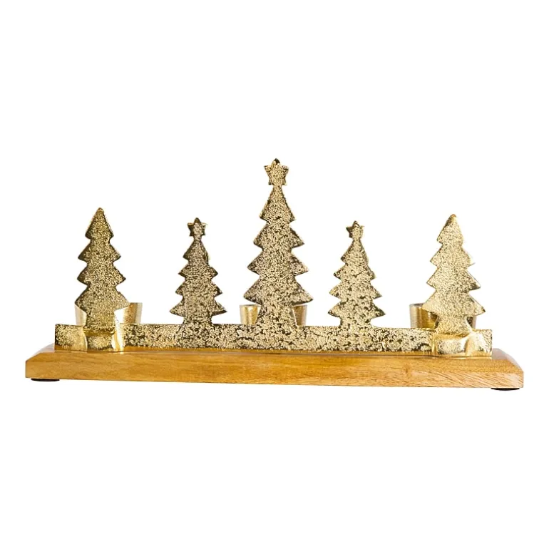 Northlight 13" Gold Metal Tealight Candle Holder