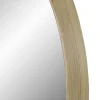 Northlight 13" Gold With Woodgrain Finish Round Wall Mirror
