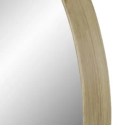 Northlight 13" Gold With Woodgrain Finish Round Wall Mirror