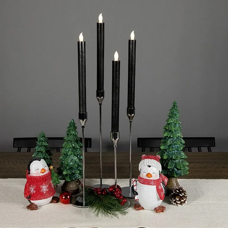 Northlight 9.5in Black Led Flickering 4-pc. Flameless Candle