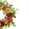 Northlight 23in Chrysanthemum And Daisy Floral Wreath