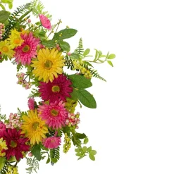 Northlight 23in Chrysanthemum And Daisy Floral Wreath