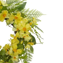 Northlight 23in Daisy Berry Yellow Green Wreath