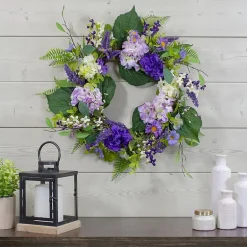 Northlight 26in Hydrangea And Foliage Floral Twig Wreath