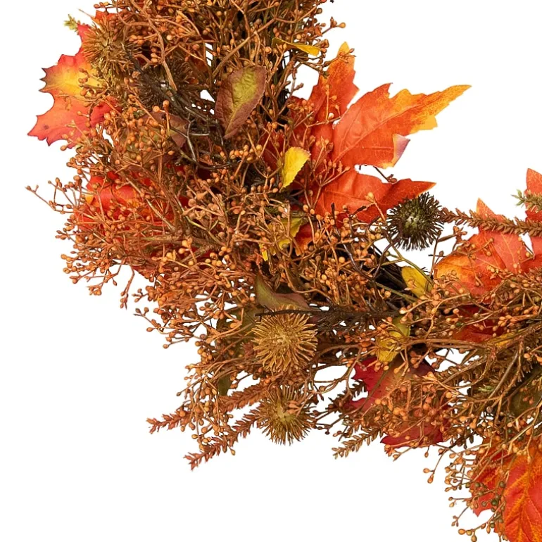 Northlight 24in Maple Leaf And Berry Unlit Wreath