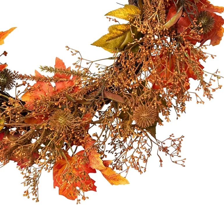 Northlight 24in Maple Leaf And Berry Unlit Wreath