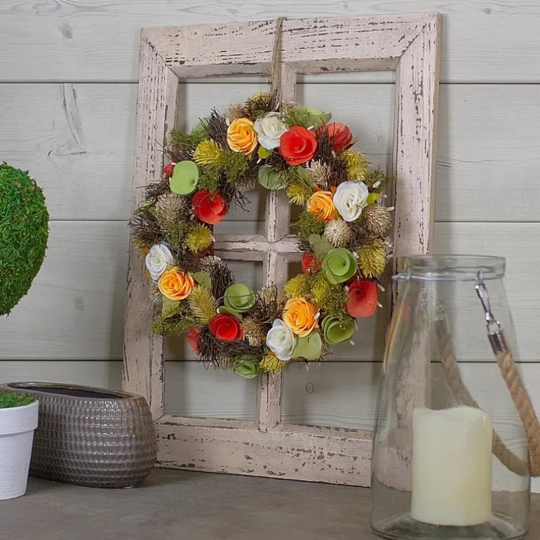 Northlight 12in Moss And Twig Floral Spring Wreath