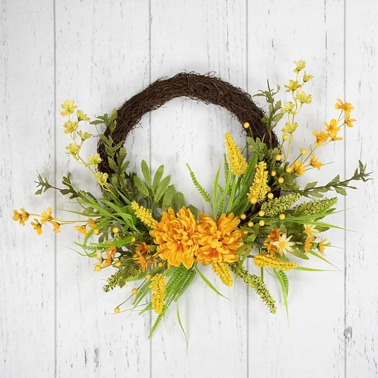 Northlight 22in Peonies Twig Wreath