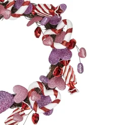 Northlight 16in Pink And Purple Candies And Hearts Valentine'S Day Wreath