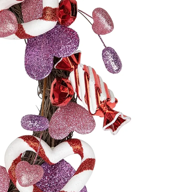 Northlight 16in Pink And Purple Candies And Hearts Valentine'S Day Wreath