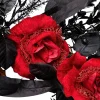 Northlight 22in Red And Gold Roses Black Foliage Wreath