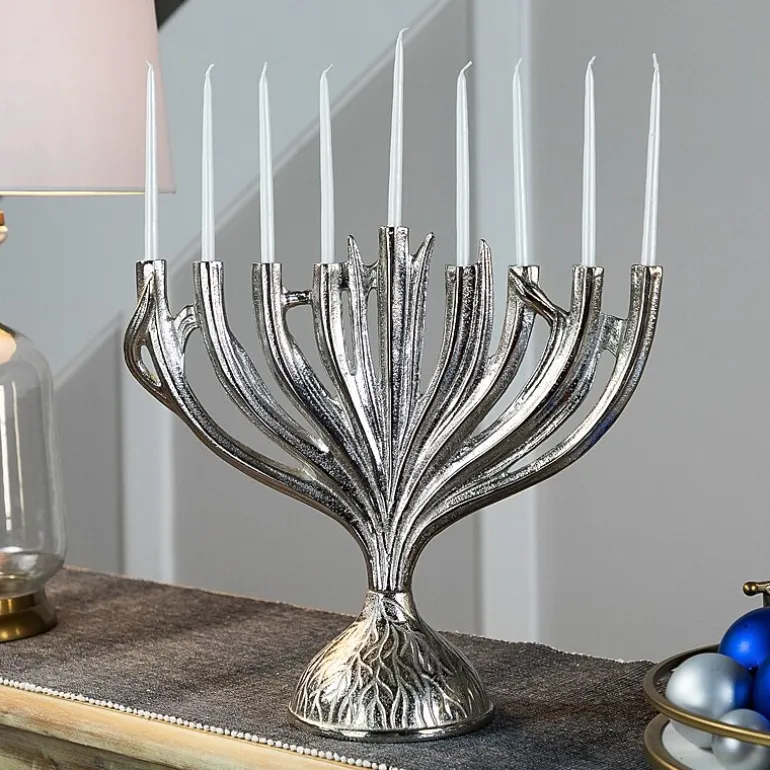 Northlight 15.5" Metal Menorah Candle Holder