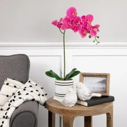 Northlight Orchids In A Ceramic Pot Artificial Plant