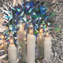 Northlight Silver Candles With Clear Lights Pre-Lit Wreath