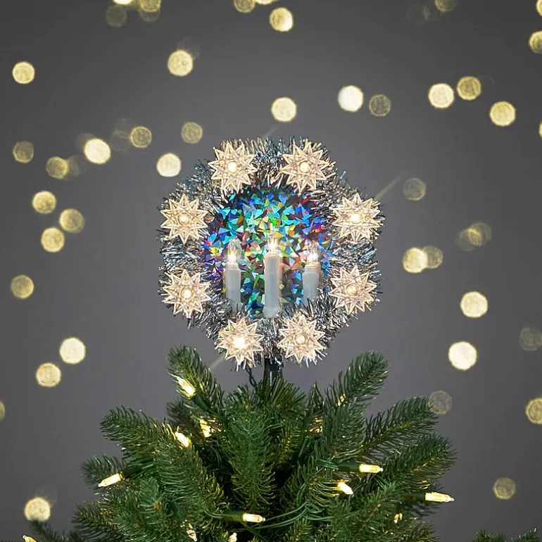 Northlight Silver Candles With Clear Lights Pre-Lit Wreath