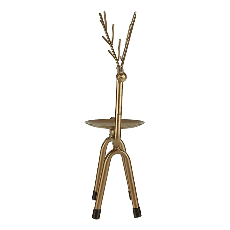 Northlight 10" Small Bronze Reindeer Pillar Candle Holder