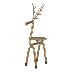 Northlight 10" Small Bronze Reindeer Pillar Candle Holder