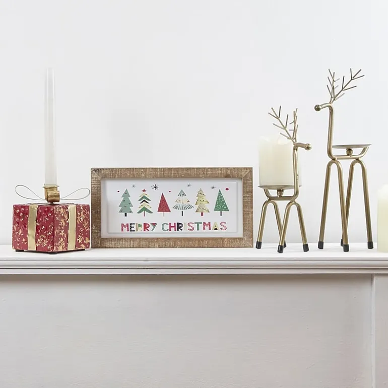 Northlight 10" Small Bronze Reindeer Pillar Candle Holder