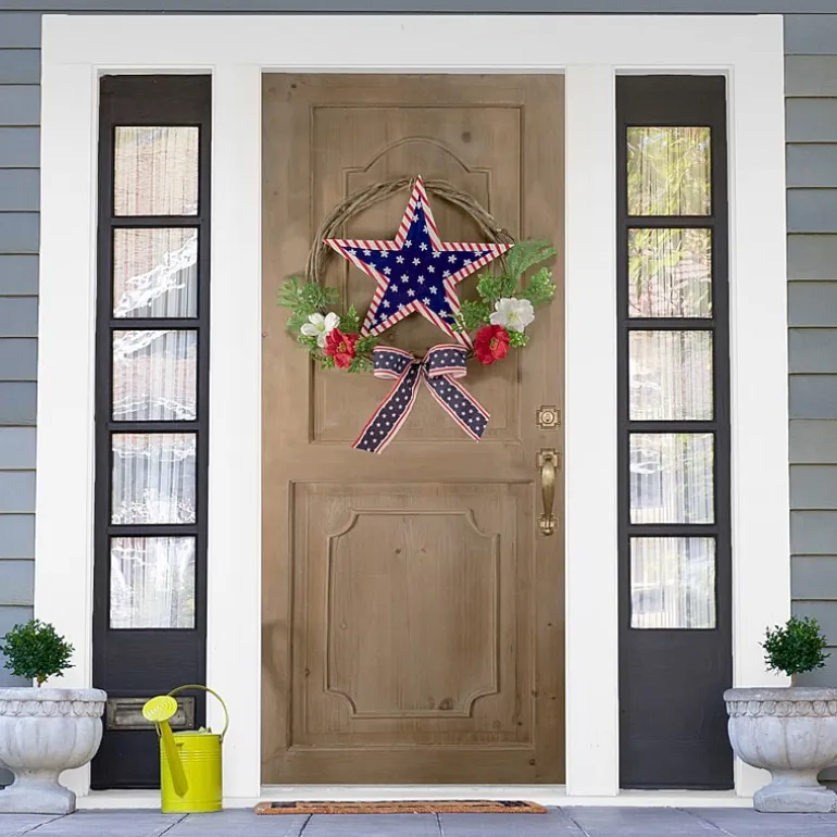 Northlight 24" Star Floral Twig Wreath