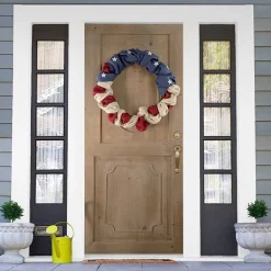 Northlight 20" Stars And Stripes Small Burlap - Unlit Wreath