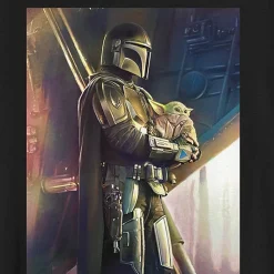 Novelty Mandalorian Mens Crew Neck Short Sleeve Regular Fit Star Wars Graphic T-Shirt